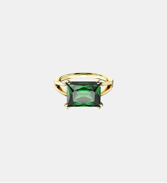 Bague cocktail Stilla, Taille rectangulaire, , Doré à l’or 18 carats (750/1000) - Swarovski - Vert