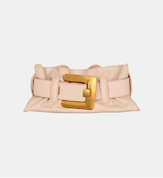 Sac Anthem Small Shoulder en cuir de veau - Balmain - Beige