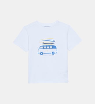 T-shirt -  coton imprimé surf - Tartine Et Chocolat - Blanc