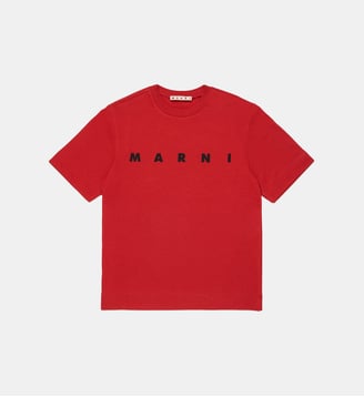 T-shirt en jersey avec logo - Marni - Rouge