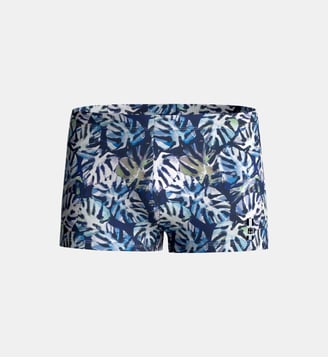 Boxer de bain imprimé à palmiers - Impetus - Bleu