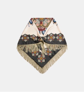 Echarpe Fringe Triangle Nucleus Placée Off White - La DoubleJ - Blanc