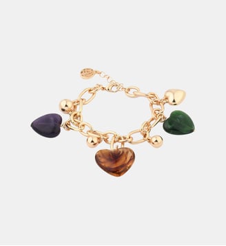 Bracelet chaîne cœur en résine - Balaboosté - Violet