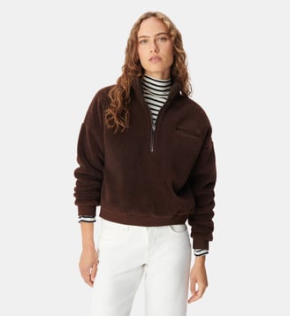Sweat Sherpa col montant zippé Ikks