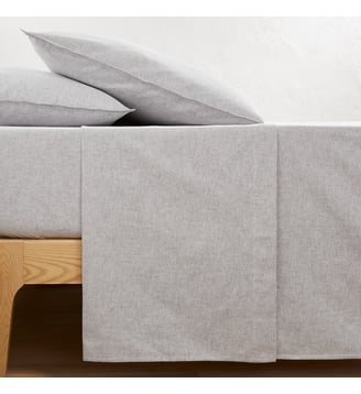 Drap plat en flanelle de coton chambray - La Redoute Interieurs - Gris chiné