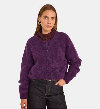 Pull À Manches Longues En Mohair Et Laine Mélangés Assia - Maison 123 - Violet