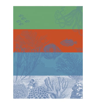 Torchon Sous l'océan - Le Jacquard Francais - Anémone