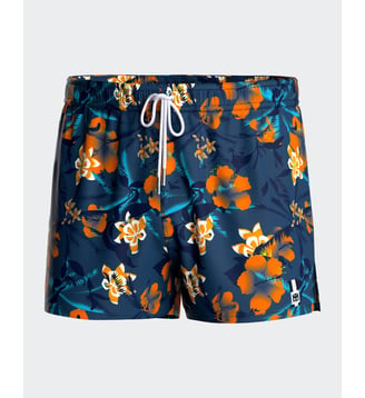 Short de bain court imprimé floral - Impetus - Bleu