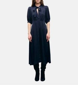 Robe midi cintrée en satin - CHANI - Gerard Darel - Encre