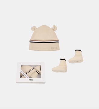 Ensemble bonnet et chaussons - BOSS Kidswear - New beige