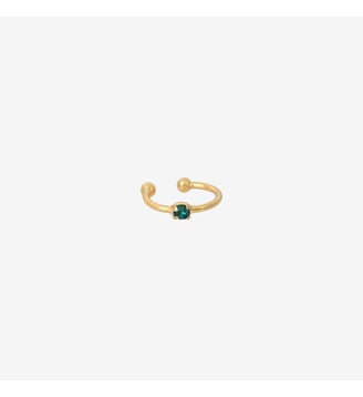 Bague d'oreille dorée cristal - PARIS - Caroline Najman - Cristal vert