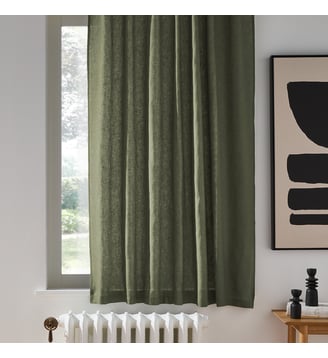 Rideau radiateur lin lavé pattes cachées - La Redoute Interieurs - Romarin