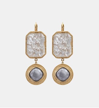 Boucles d'oreilles dormeuses   - Louise - Satellite - Blanc