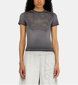 T-shirt slim avec dévoré Phoenix - Diesel - Gris foncé