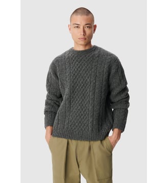 Pull col rond tricot points torsades Ikks