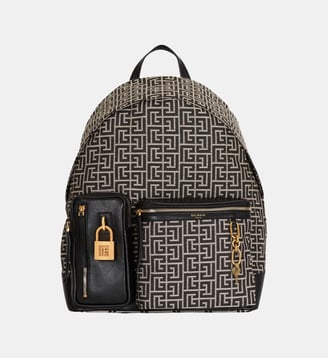 Sac à dos Pulse en jacquard monogramme - Balmain - Noir