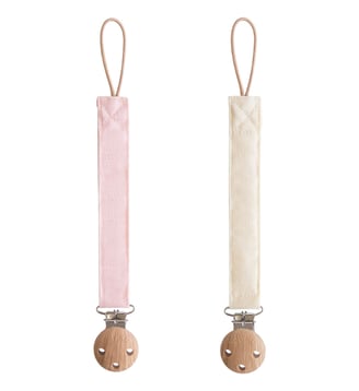 Lot de 2 attaches-sucettes en lin Mushie