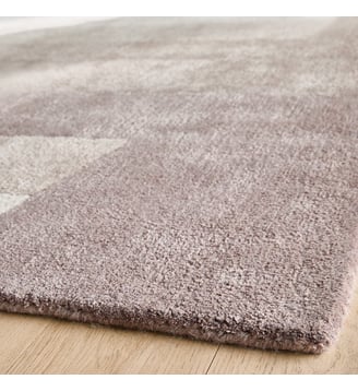 Tapis tufté à la main, en lyocell et laine - AM.PM - Gris et rose