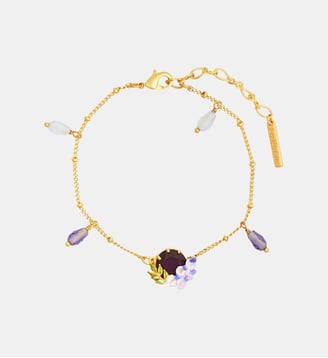 Bracelet petite glycine et pierre de verre facetté - Les Néréides - Violet
