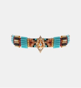 Bracelet de perles réglable KAIA - Hipanema - Bleu turquoise