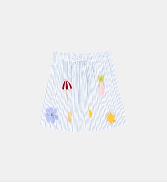 Short  imprimé à rayures SHAY - La Petite Etoile - Bleu ciel