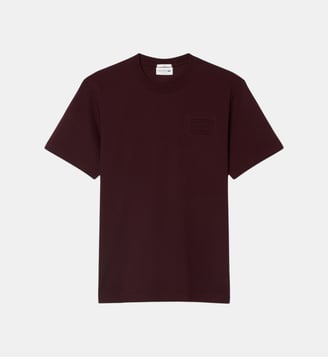 T-shirt coton marquage embossé - Lacoste - Marron