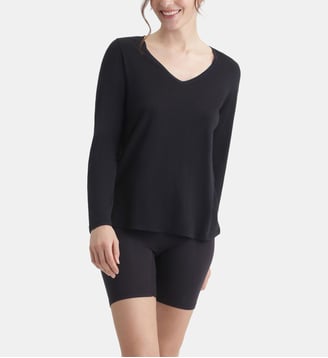 T-shirt Col V Isolant Thermal - Dim - Noir