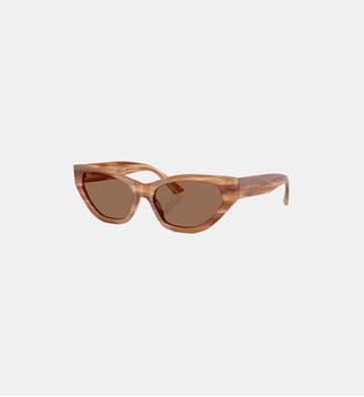 Lunettes de soleil Œil de chat JC5022B - Jimmy Choo - Havana rayé marron pailleté