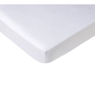 Drap Housse Pure White Percale Lavée Pink - Drouault - Blanc