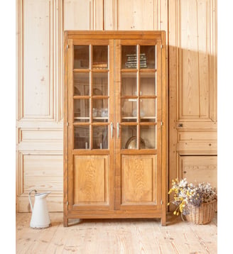 Vitrine en chêne Victoria N°1306- Produit chiné - Debongout - Bois foncé