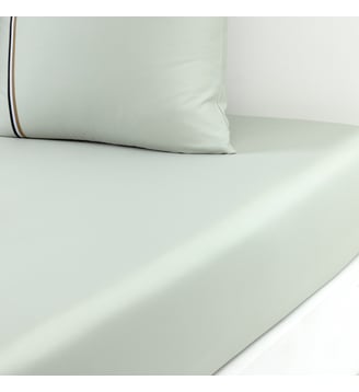 Drap housse en satin de coton - Boss Home - Céladon