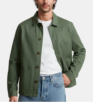 Veste worker Wendel en coton - Serge Blanco - Kaki