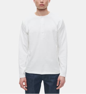 T-shirt droit coton manches longues - Fursac - Blanc