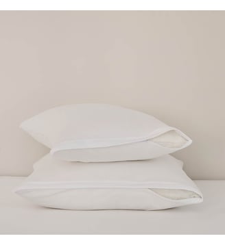 Lot de 2 protège oreillers Jersey de coton - Dunlopillo - Blanc
