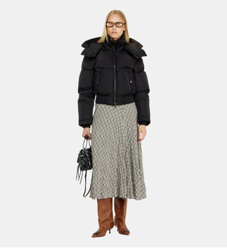 Doudoune en nylon froissé avec capuche amovible Diesel