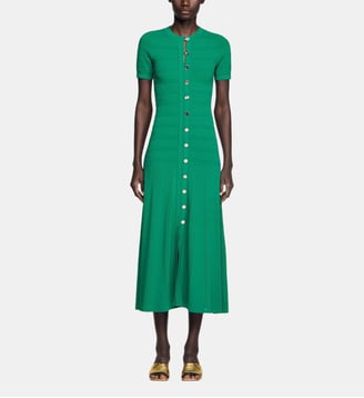 Robe longue en maille - Sandro - Vert émeraude