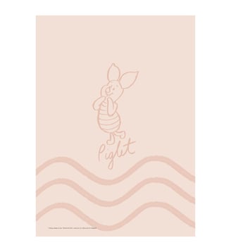 Poster Disney - Disney - Piglet Soft Pink Waves - Poster & Frame - Rose