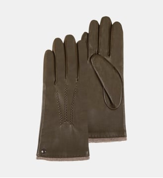 Gants en cuir d'agneau pleine fleur, doublés cachemire Isotoner