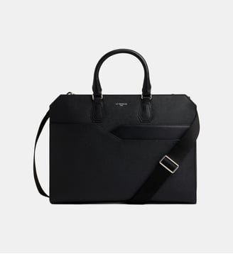 Porte documents slim 15" Gaston en cuir grain croisé - Le Tanneur - Noir