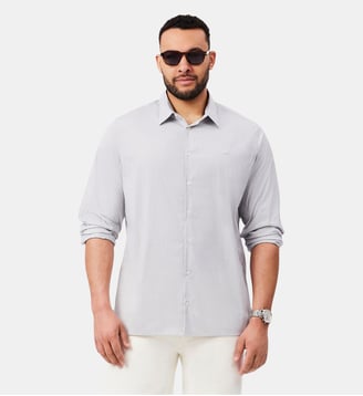 Chemise slim fit popeline stretch rayée - Lacoste - Blanc et gris et noir