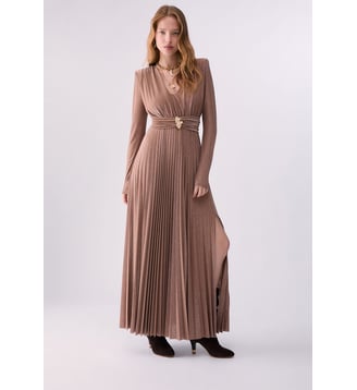 Robe longue en Lurex plissé - Liu Jo - Rose