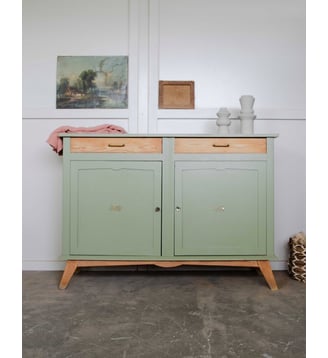 Buffet de campagne Gilbert N°1599- Produit chiné - Debongout - Vert d'eau