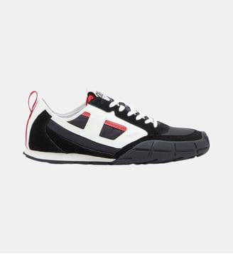 S-Pagodha-Sneakers en cuir, suède et tissu indéchirable - Diesel - Noir et rouge