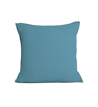 Housse de coussin en gaze de coton, SIMPLEMENT GAUFRÉ - Blanc Cerise - Eau de fonte