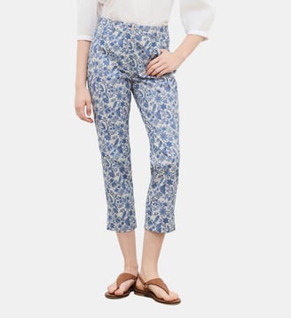 Pantalon pasonataprint - Motif floral - Coupe slim - Caroll - Bleu foncé