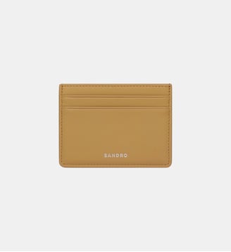 Porte-cartes en cuir à logo - Sandro - Naturel