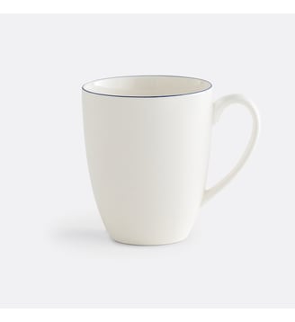 Lot de 4 mugs porcelaine - La Redoute Interieurs - Blanc et bleu