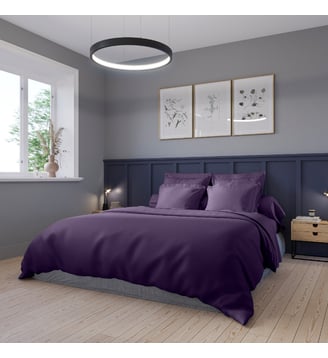 Housse de couette Harmonie Satin de coton - Dodo - Aubergine