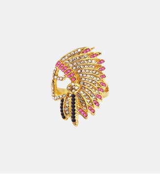 Bague avec cabochon central et strass TAO - Hipanema - Multicolore