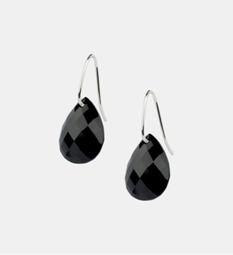 Boucles d'oreilles, onyx, or blanc - Morganne Bello - Or blanc